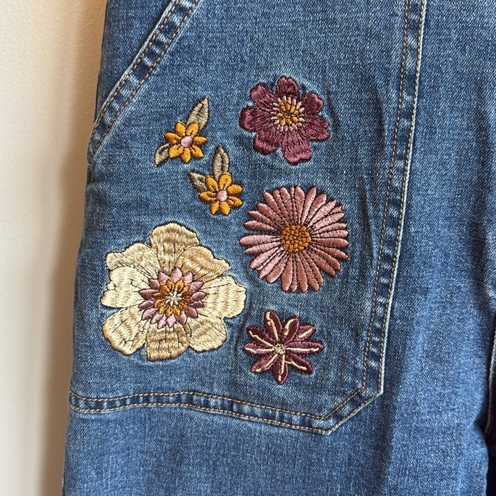 ModCloth x Princess Highway Floral Embroidered Wide-Leg Jeans SZ 8 - Picture 6 of 8